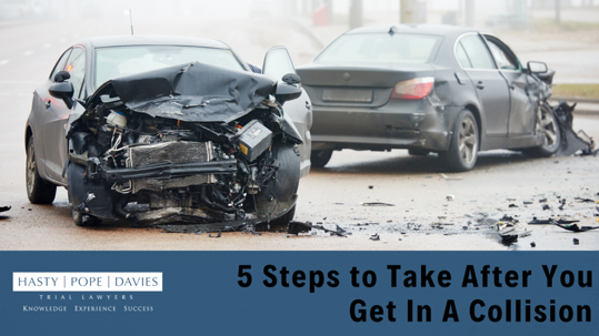Two cars after a car crash
